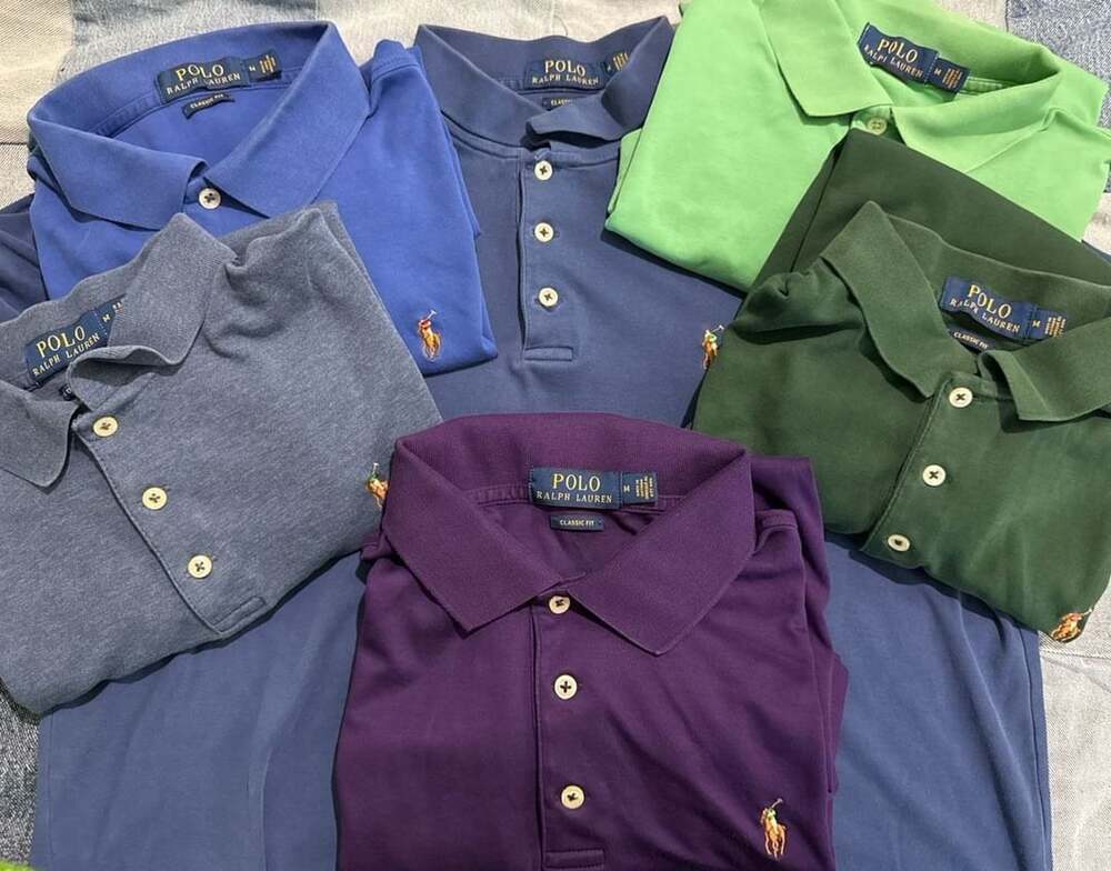 Polo Ralph Lauren Mens Medium Polo Shirt Lot of 6 Classic Fit Multicolor Pony Bu